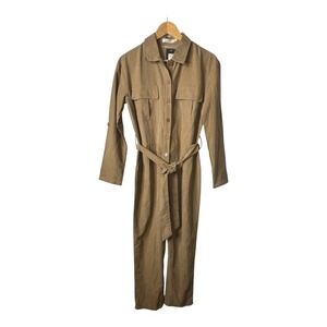 Nasty Gal Jumpsuit‎ Brown Utility Long Sleeve Belted Outfit Women Size Med/Large